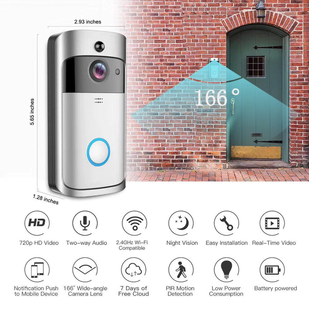 Eken V5 смарт WiFi видео дверной звонок камера визуальный домофон с колокольчиком ночного видения IP дверной звонок беспроводная домашняя камера безопасности