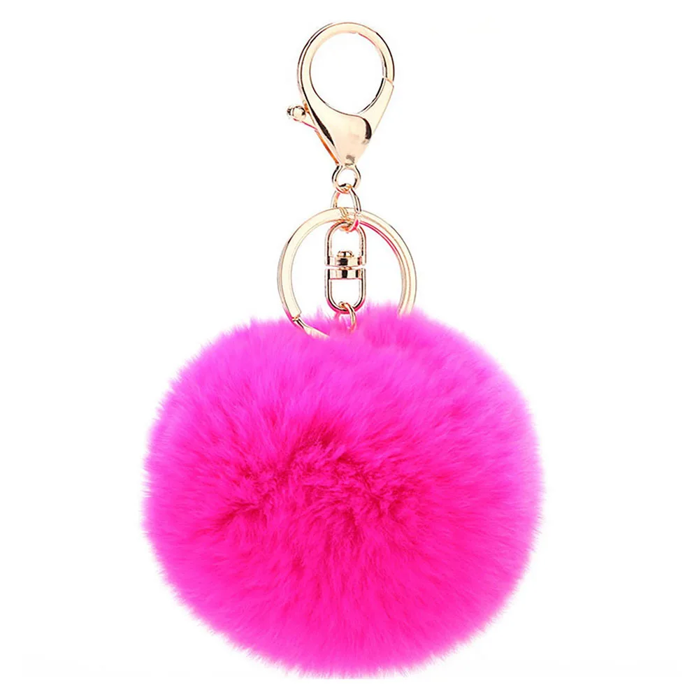 Cindiry милый кролик мех помпон сотовый телефон автомобильный кулон сумочка брелок