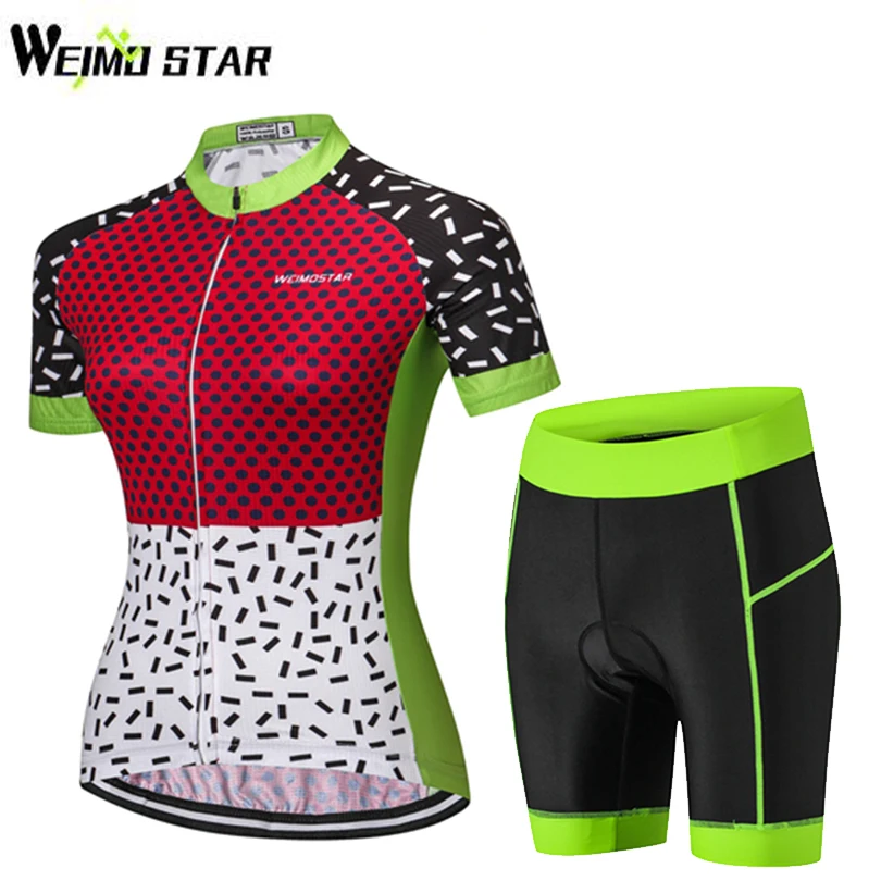 Женский спортивный костюм WEIMOSTAR комплект из Джерси с коротким рукавом для езды на