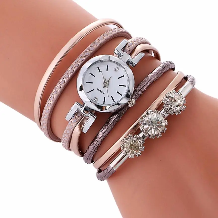 Женский модный браслет с бриллиантовым кольцом часы из сплава и нержавеющей