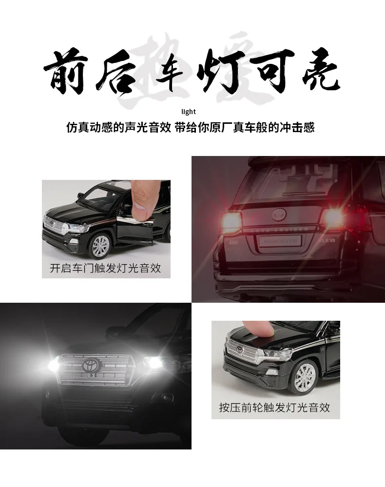 Высокая симитация 1:32 TOYOTA LAND CRUISER PRADO металлический сплав Модель автомобиля игрушки с вытягиванием назад для детей подарки на день рождения