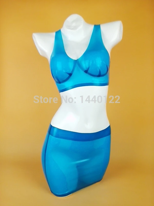 Женское сексуальное латексное нижнее белье с бюстгальтером и мини-юбкой