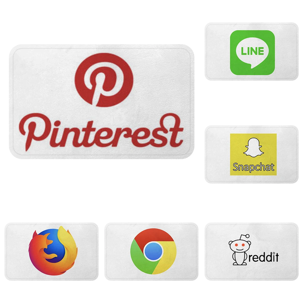 Pinterest хромированная линия Snapchat Firefox коврик для ванной ковер декоративные