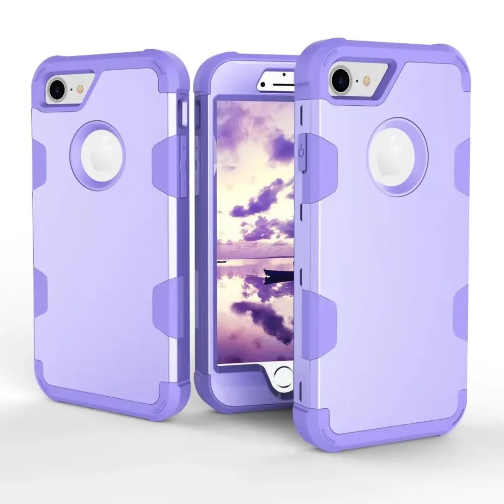 Purple Для Apple iPhone 7 8 Чехол Робот противоударный защитный чехол Гибридный жесткий резиновый противоударный чехол для телефона для iPhone7 6 6S Plus Coque - Цвет: Purple