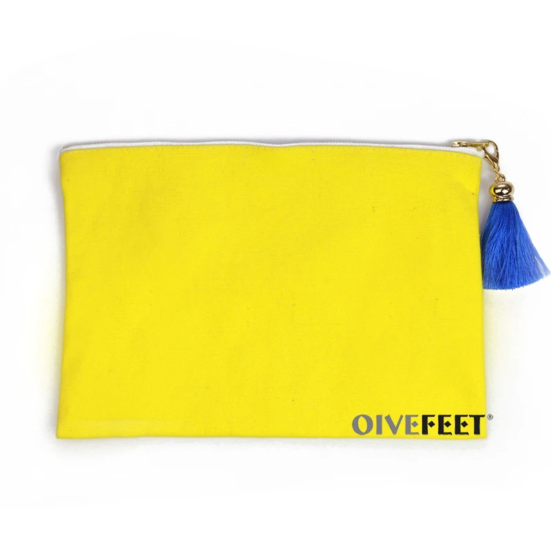 OIVEFEET LGC201, 12 унций простая розовая хлопковая косметичка из парусины, искусственный шелк, кисточка, золотая молния, сумка для макияжа, хлопковый клатч, сумочка, 4 цвета