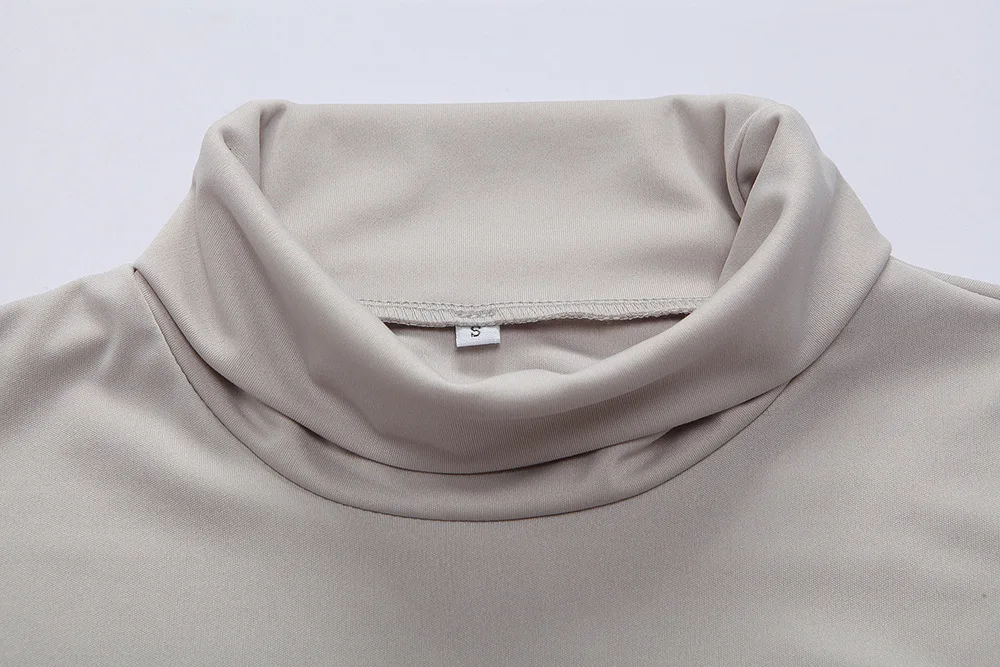 Женское облегающее платье до середины икры повседневное однотонное с высоким