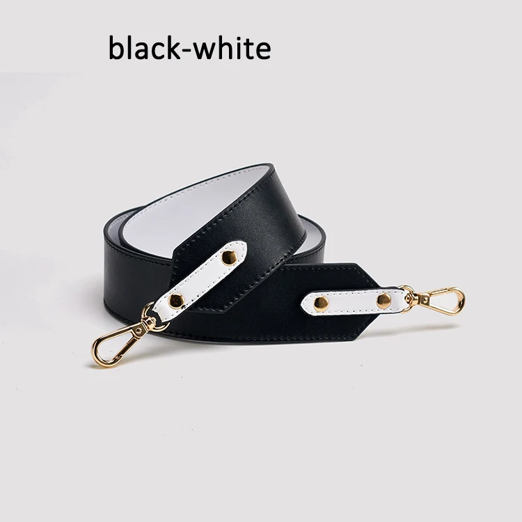 black white Новая мода Натуральная кожа Широкие ремни 98*4,6 см Замена сумки через плечо ремень аксессуары - Цвет: black white