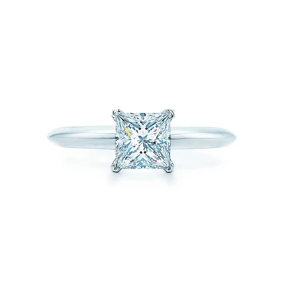 

Elegant Brief 2Ct Princess Cut Reliable Diamond Ring for Women Solid 14K White Gold Wedding Romantic Jewelry
