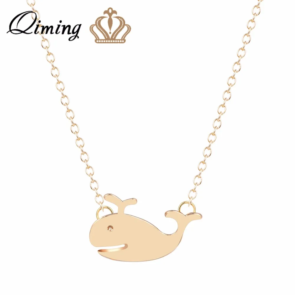 QIMING милые ювелирные изделия миниатюрное животных кулон с изображением Кита