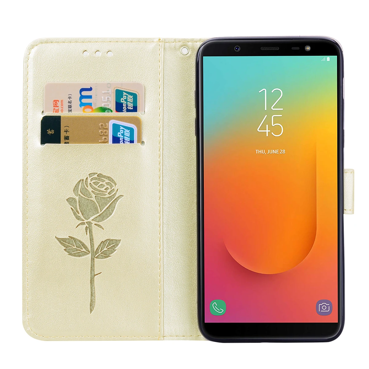 Розовый кожаный чехол-книжка для samsung J2 Pro J4 J6 J8 Plus Мягкая силиконовая задняя крышка для samsung A6 A8 Plus A7 A9 кошелек