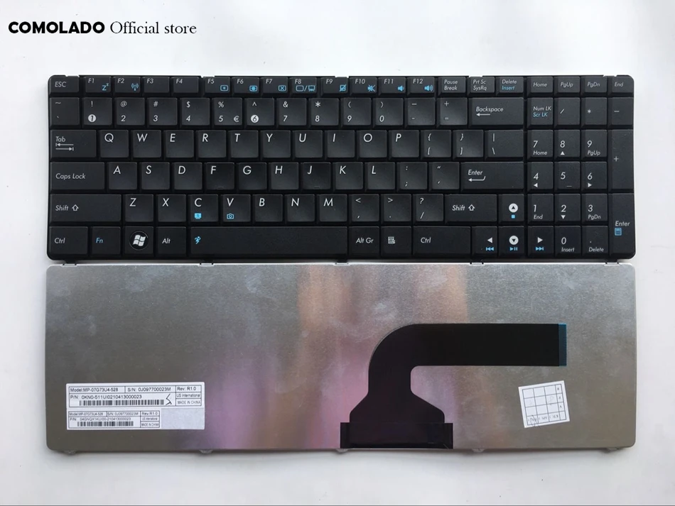 Английская клавиатура для ASUS G72 X53 X54H k53 A53 A52J K52N G51V G53 N61 N50 N51 N60 U50 K55D G60 F50S U53 черная