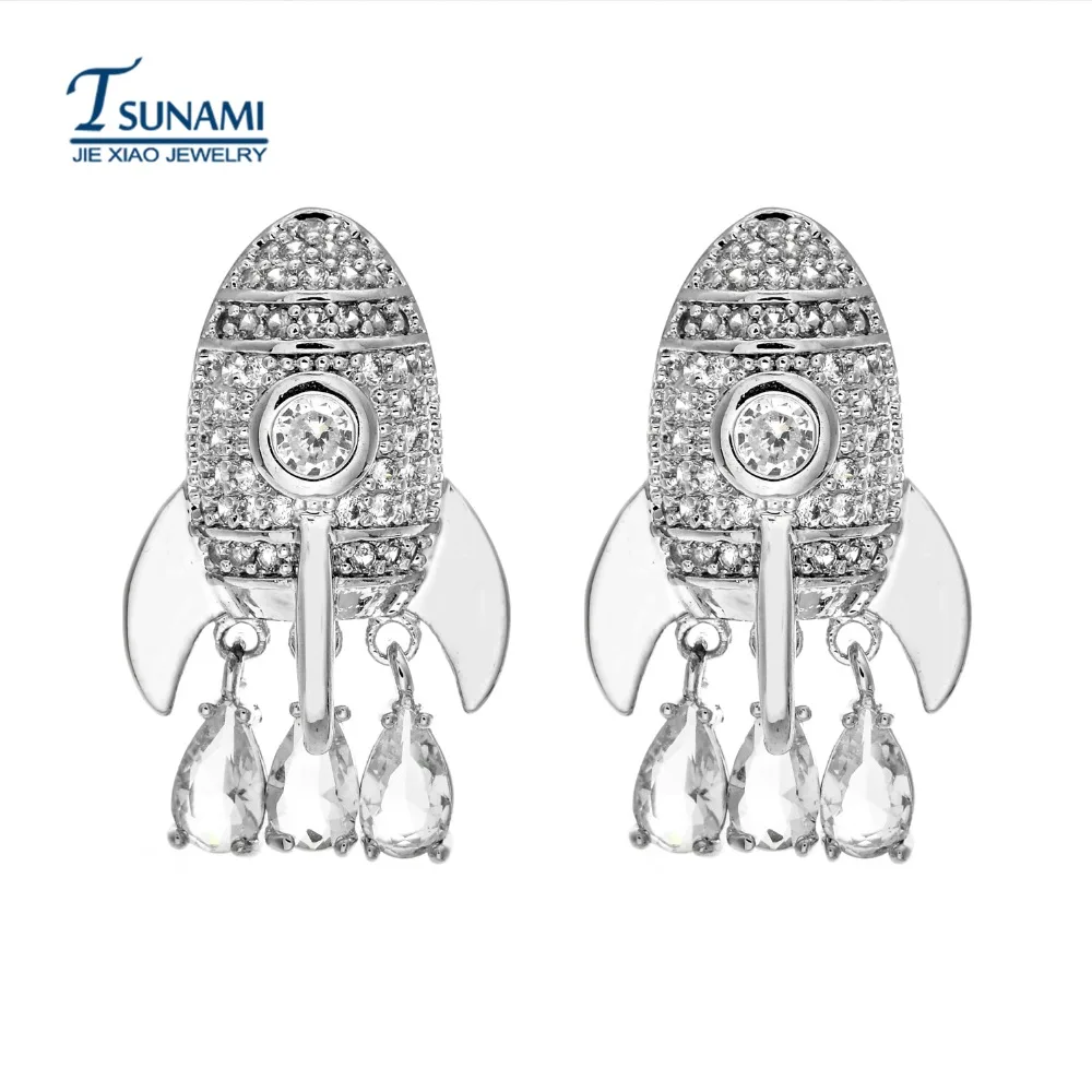 Высокое качество AAA ракета Цветной циркон серьги Идеальный четкость