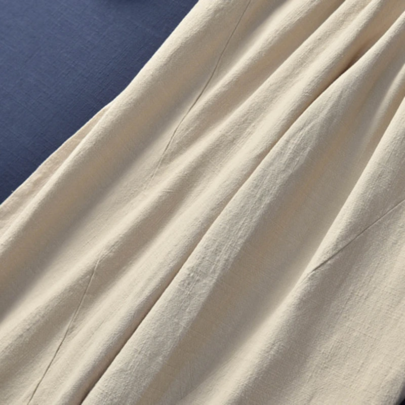 Брюки женские повседневные хлопковые льняные однотонные на весну лето с