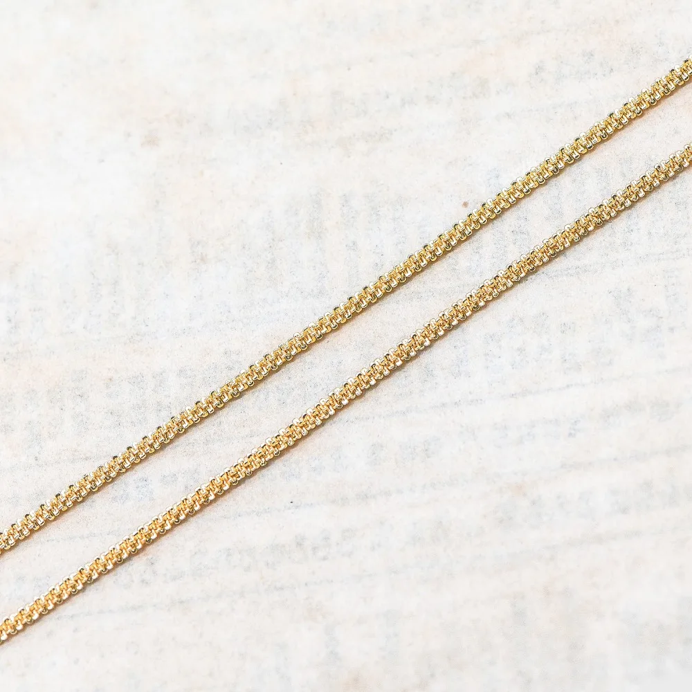 Gold plated Brass Specialty Chains 2.2mm, DIY Necklace Chain Wholesale(#LK-228-1)/ 1 Meter=3.3 ft