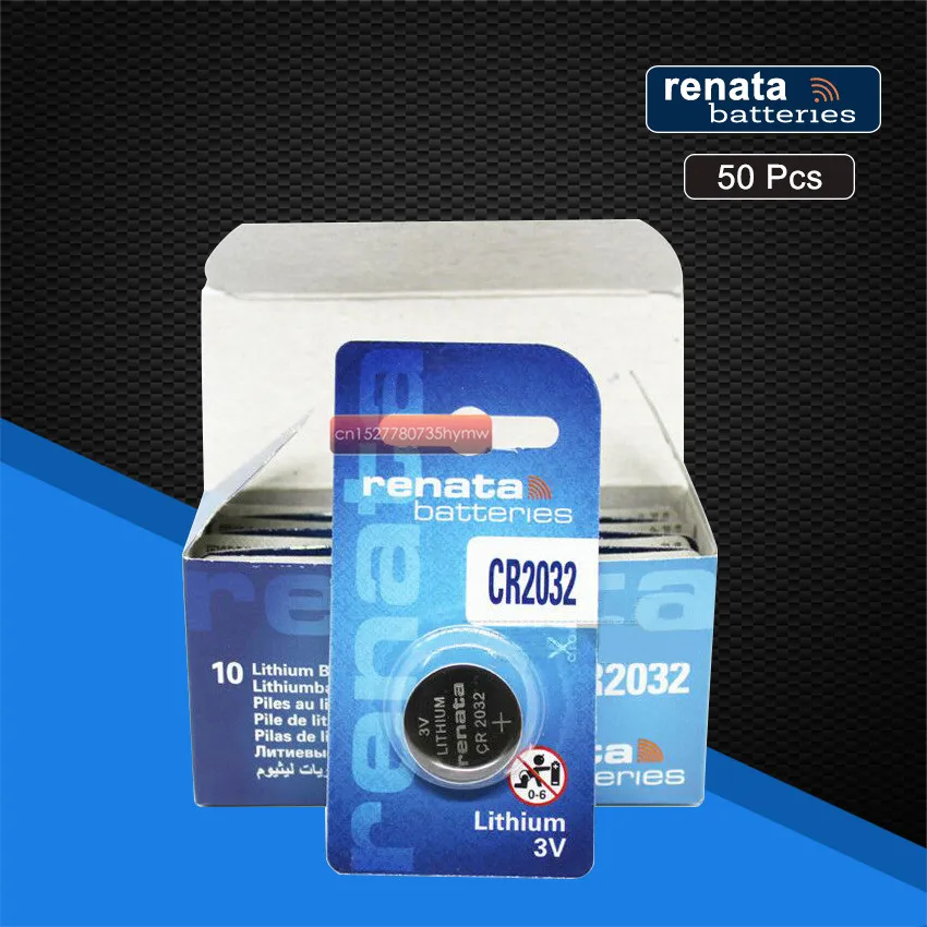 50 шт. часы renata CR2032 3 в для автомобильных ключей с дистанционным управлением