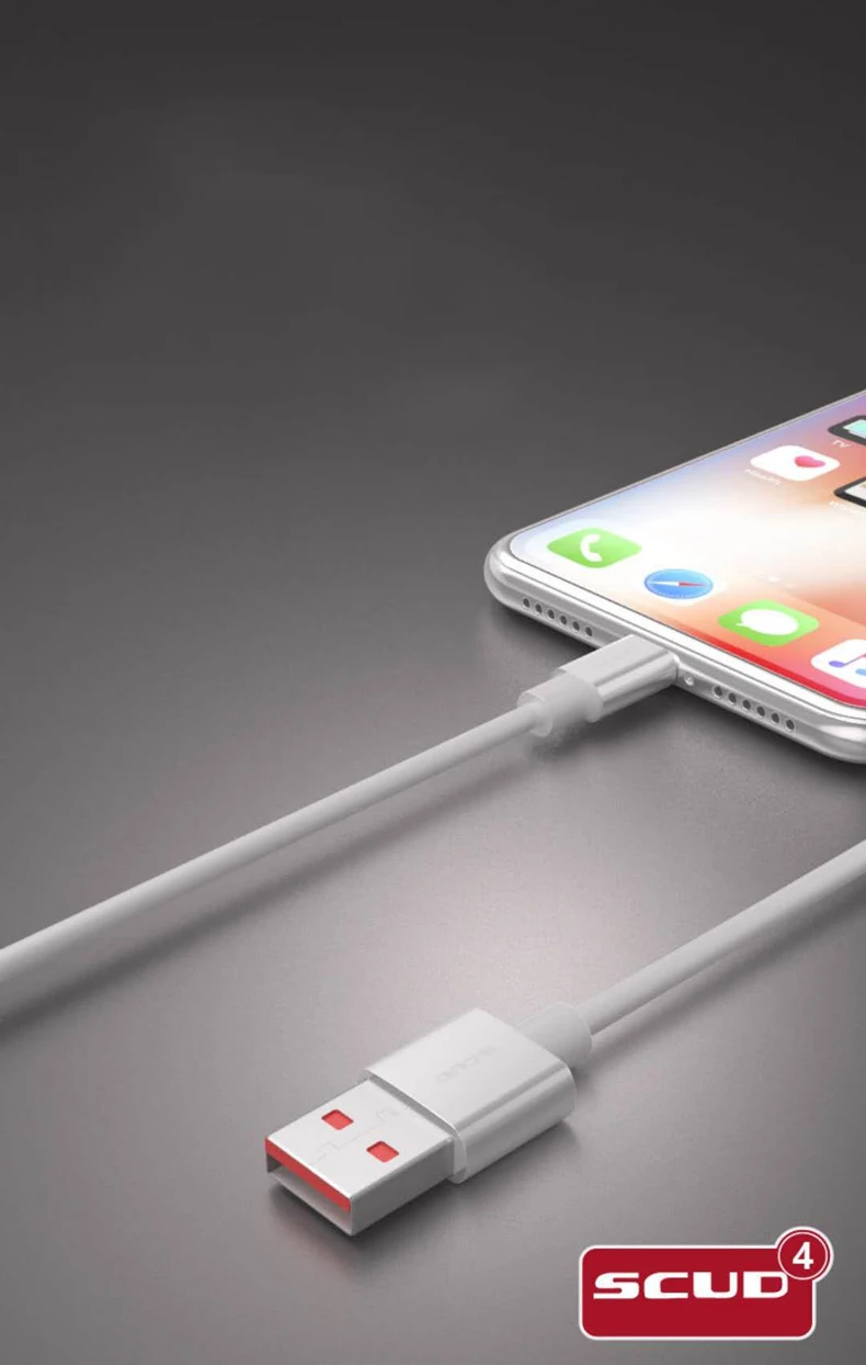 Scud USB charger cables fast charge mobile phone cables for iphone X 6 6S 7 7S 8 8S plus LED light 2A stable current USB cables