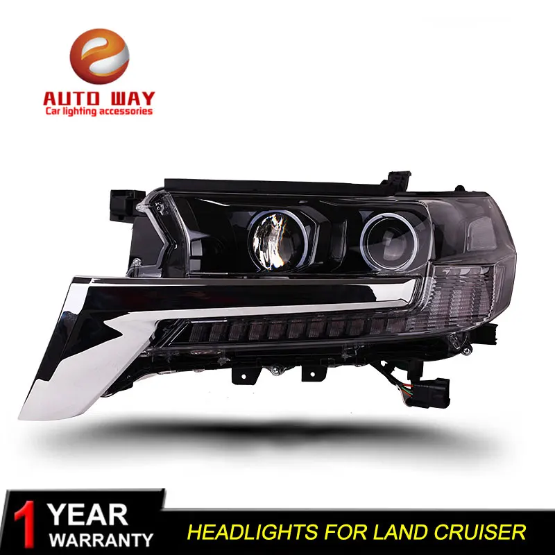 Автомобильный Стильный чехол на голову для Toyota LAND CRUISER LC200 фары- светодиодный фары DRL Объектив Двойной Луч Биксенон HID
