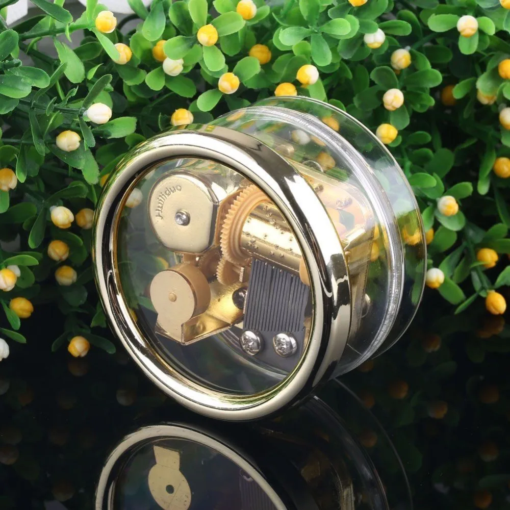 Прозрачная акриловая музыкальная шкатулка в форме сердца великолепный круг