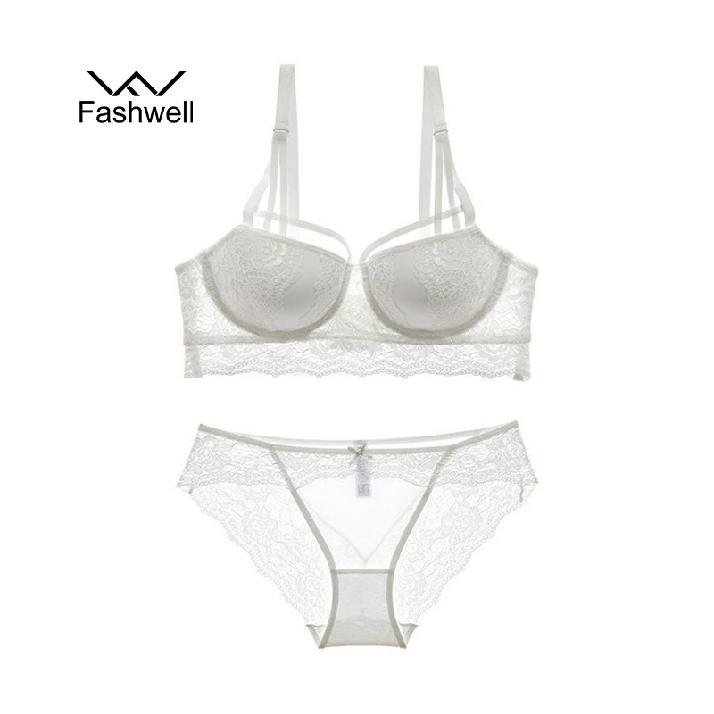 Fashwell Высокое качество сексуальный кружевной бюстгальтер набор 3/4 чашка