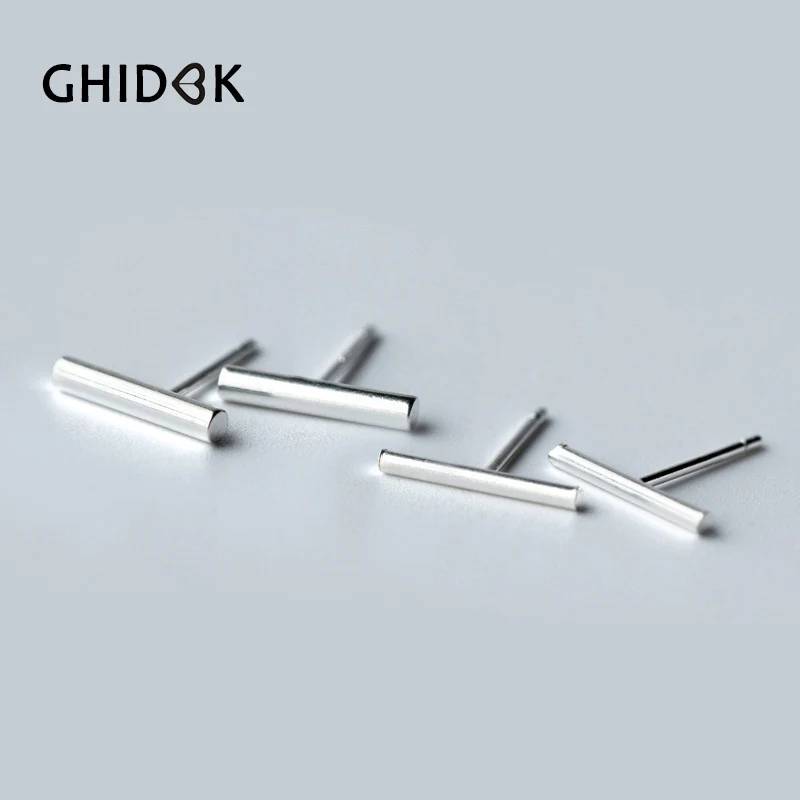 GHIDBK простые серьги-гвоздики из стерлингового серебра 925 пробы тонкие крошечные