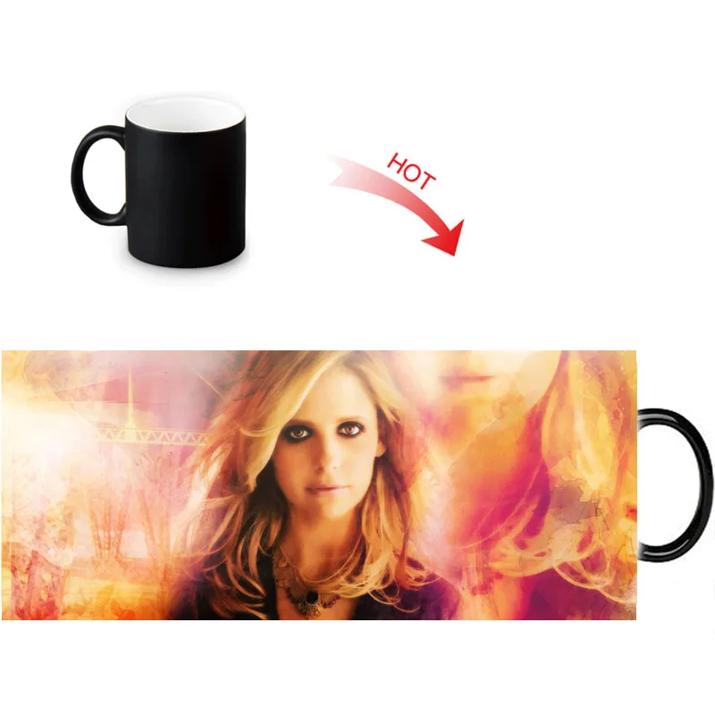 Custom Sarah Michelle Gellar узор изменение цвета кружка для воды 350 мл тепловые кофейные