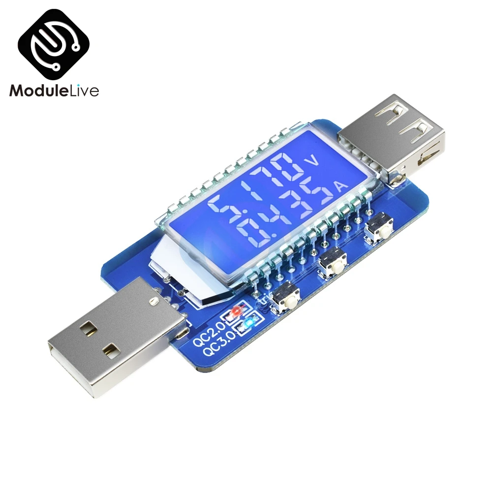 USB детектор ЖК-цифровой дисплей измеритель напряжения тока тестер быстрое зарядное устройство триггер Амперметр Вольтметр поддержка QC2.0 QC3.0 4 В~ 28 в