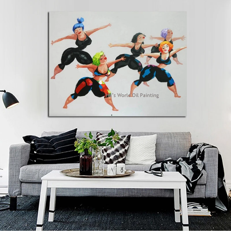 Бесплатная доставка Настенный дизайн смешная картина маслом для женщин на