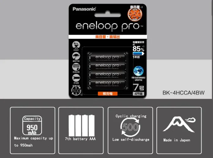 Panasonic pro AAA батарея smart charging набор 950mAh игрушка-фонарик для камеры предзаряженные аккумуляторы
