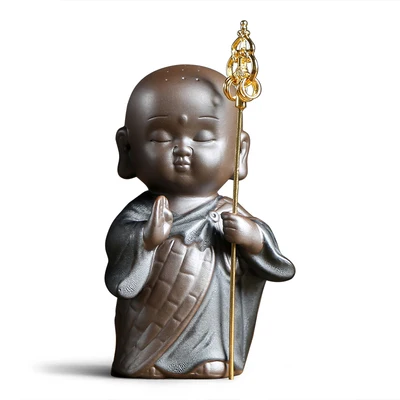 Черный золотой песок фиолетовый чай ПЭТ маленький монах украшения бутик можно