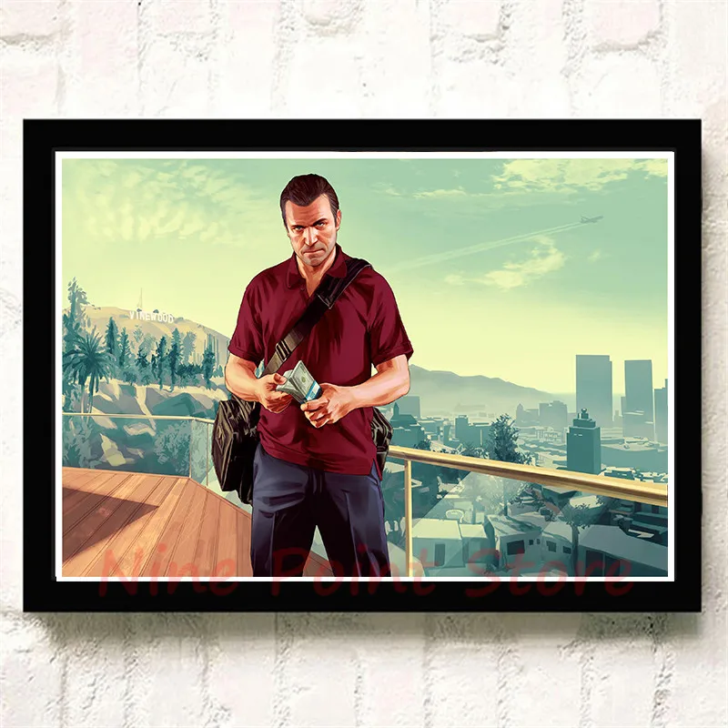 GTA Grand Theft Auto San Andreas бумага с покрытием Плакат Бар Кафе гостиная столовая стены бескаркасные