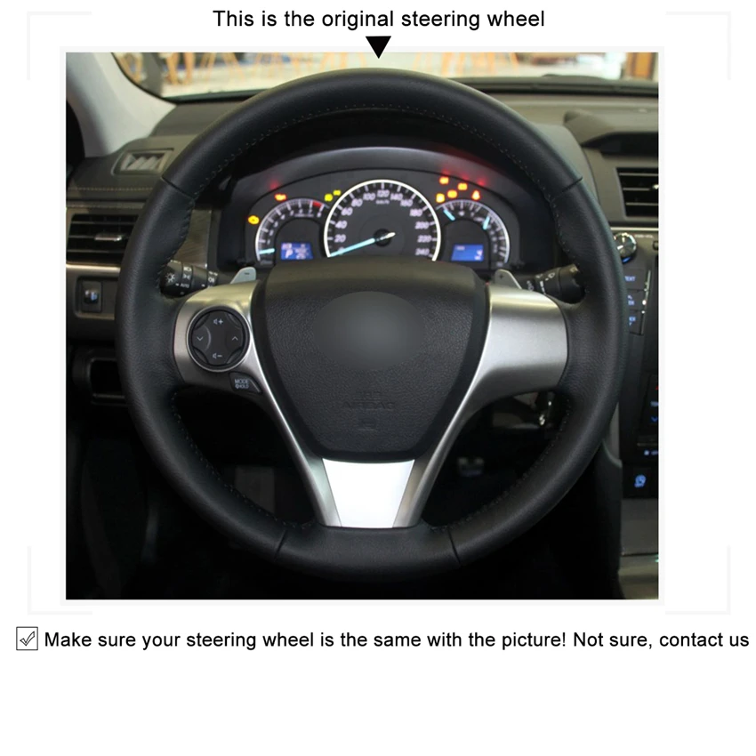Чехол на руль автомобиля MEWANT из черной искусственной кожи для Toyota Venza 2012 20132014 2015