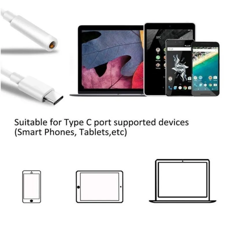 5 шт. аудиоадаптер для наушников типа C-3 мм USB-C-3 разъем Aux микрофона кабель Moto Z/Le 2/Le