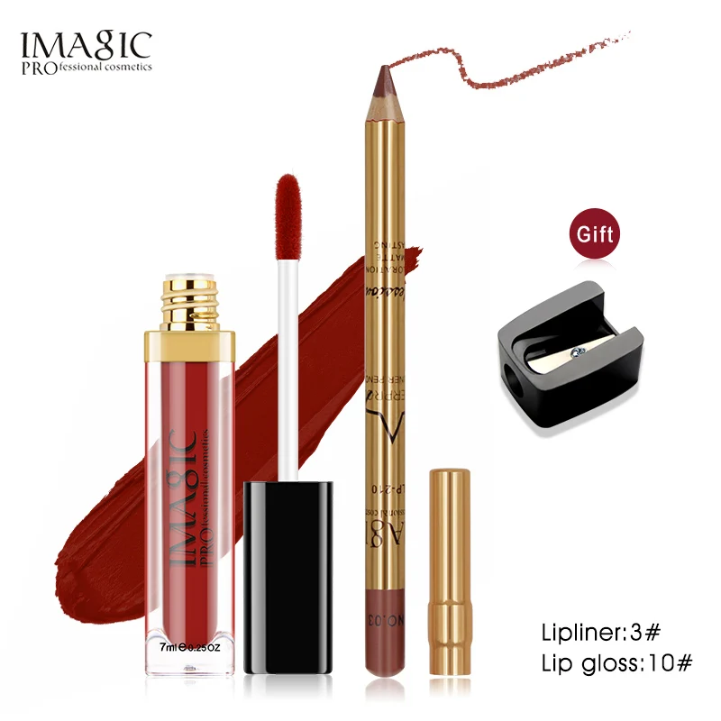 Pen 3 lip 10 IMAGIC, новинка, жидкая помада, матовая, макияж, водостойкая, красные губы, стойкий блеск, матовая черная помада, матовая, сексуальная, для губ, глазурь, комбинация - Цвет: Pen 3 lip 10