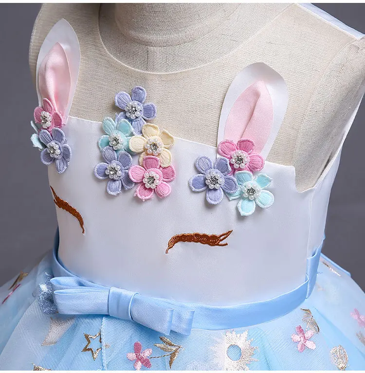 2019 г. вечерние платья принцессы нарядное платье для девочек с единорогом