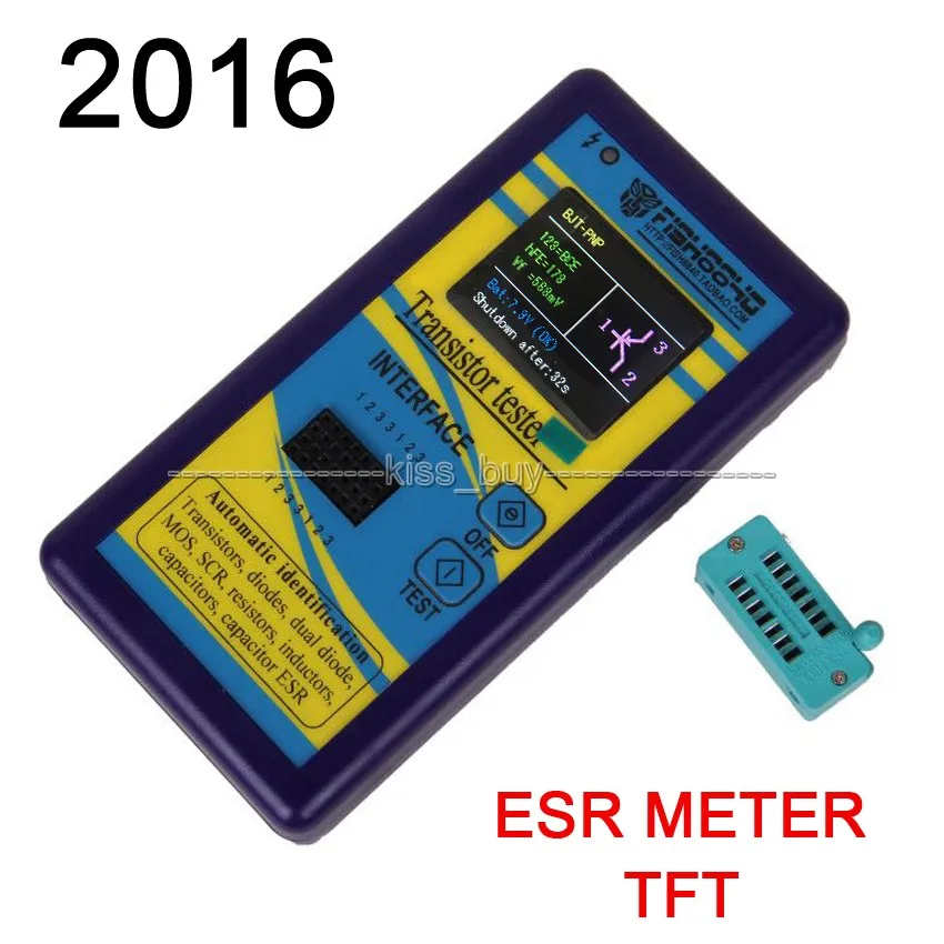 

2016 тестер транзисторов TFT диодный Триод измеритель емкости LCR ESR NPN PNP MOSFET