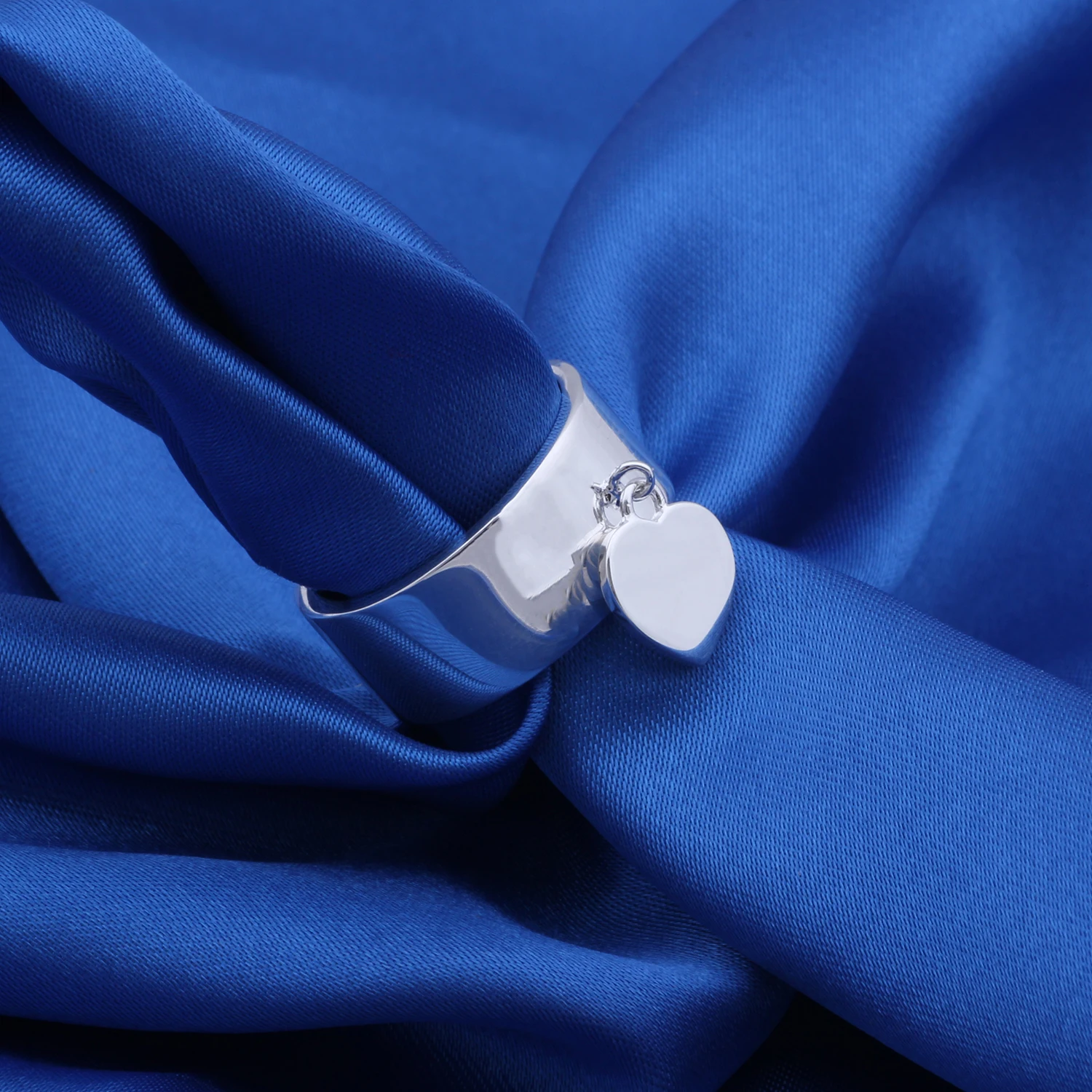 Кольцо с сердечком MetJakt классическое кольцо из стерлингового серебра 925 пробы для