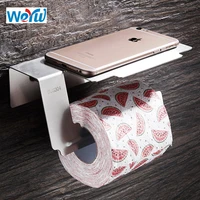 weyuu 304 stainless steel toilet paper holders wal mounted roll rack mobile phone holder bathroom accessories brushed nickel