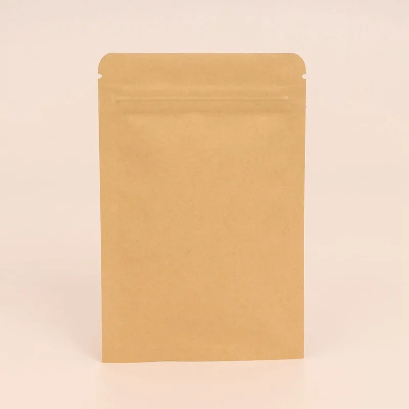 50 шт. подставка из крафт-бумаги с молнией ziplock мешок еды кофе подарочная упаковка