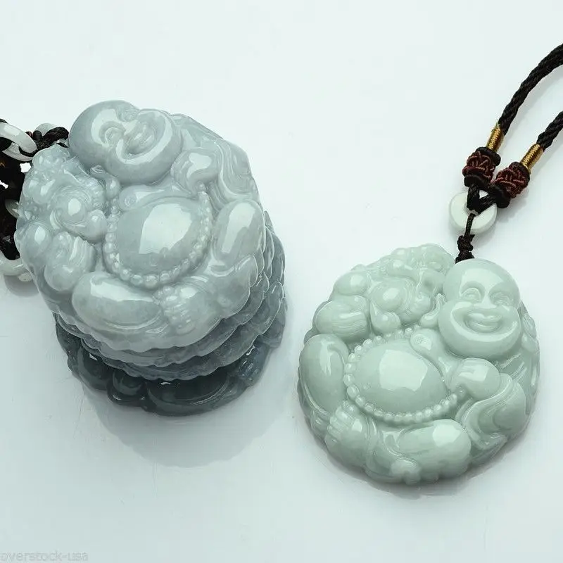100% натуральный нефритовый кулон класса А подвеска Lucky Aqua Jadeite Buddha