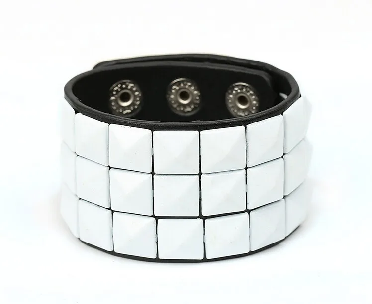 Браслет на запястье мужской из синтетической кожи широкая цветная металлическая