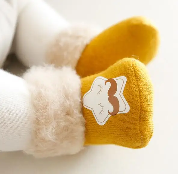 Новые толстые бархатные носки для малышей на осень и зиму детские без пятки с