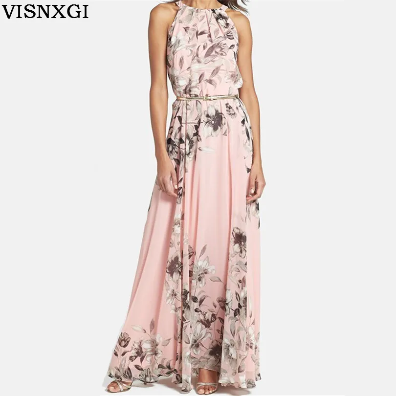 Модные женские свободные платья с золотым поясом и цветочным принтом Roupas Feminina