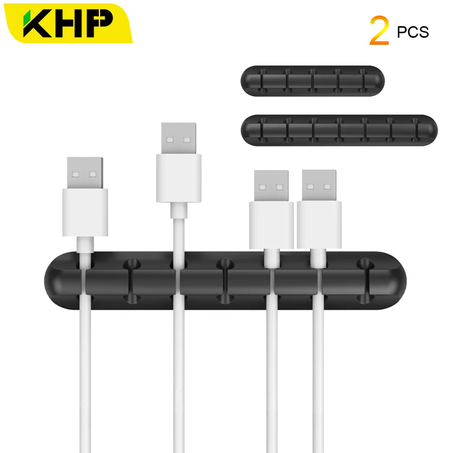 KHP силиконовые Кабельные прихваты USB кабель управления с зажимами держатель