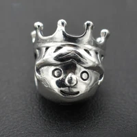925 sterling silver support custom cartoon character king beaded fashion popular silver jewelry accessories