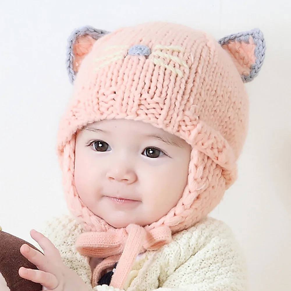 TELOTUNY cute baby beanie Cat winter hat cap for boy girl newborn photography props (6M-18M) u712C0419 | Детская одежда и обувь