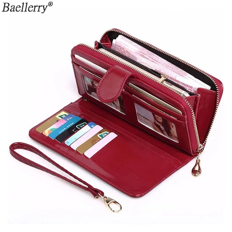 Baellerry, желтый кошелек, женский, высокое качество, кожаный кошелек, многофункциональный, женский кошелек, длинный, большой, вместительный, с отделением для карт, кошелек, валлет
