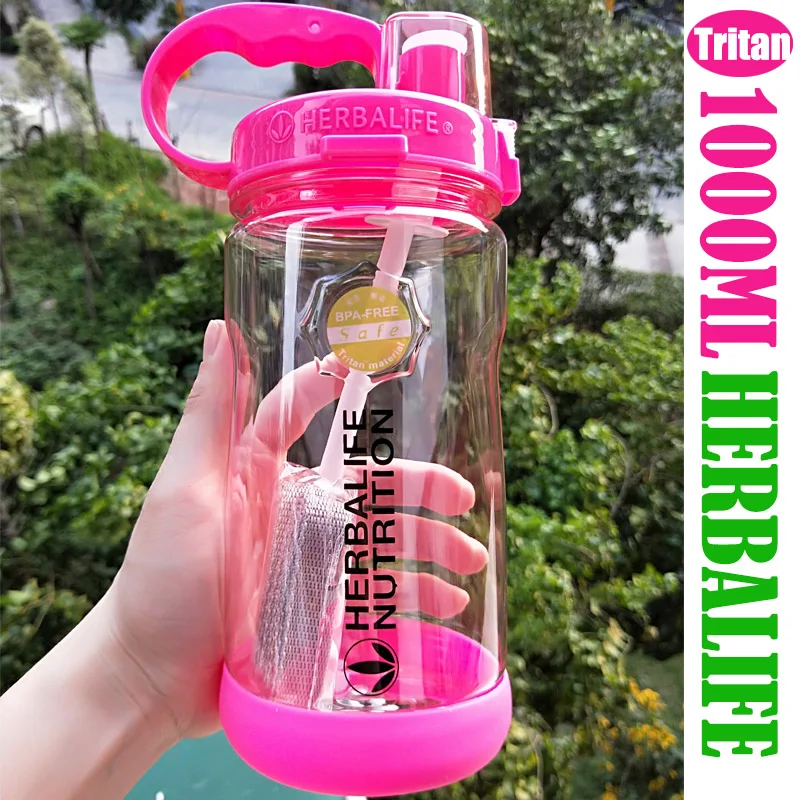 1000 мл Тритан свободная вода BPA бутылка переносная космическая бутылка Herbalife пластиковые спортивные питание индивидуальный шейкер соломенная бутылка