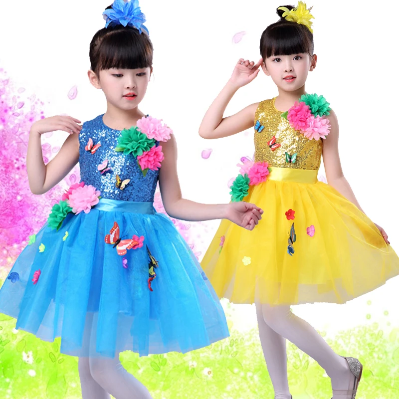 

Girl jazz dance Latin dance ballet princess sequin skirt pettiskirt piano performance costume host evening dress chorus costume