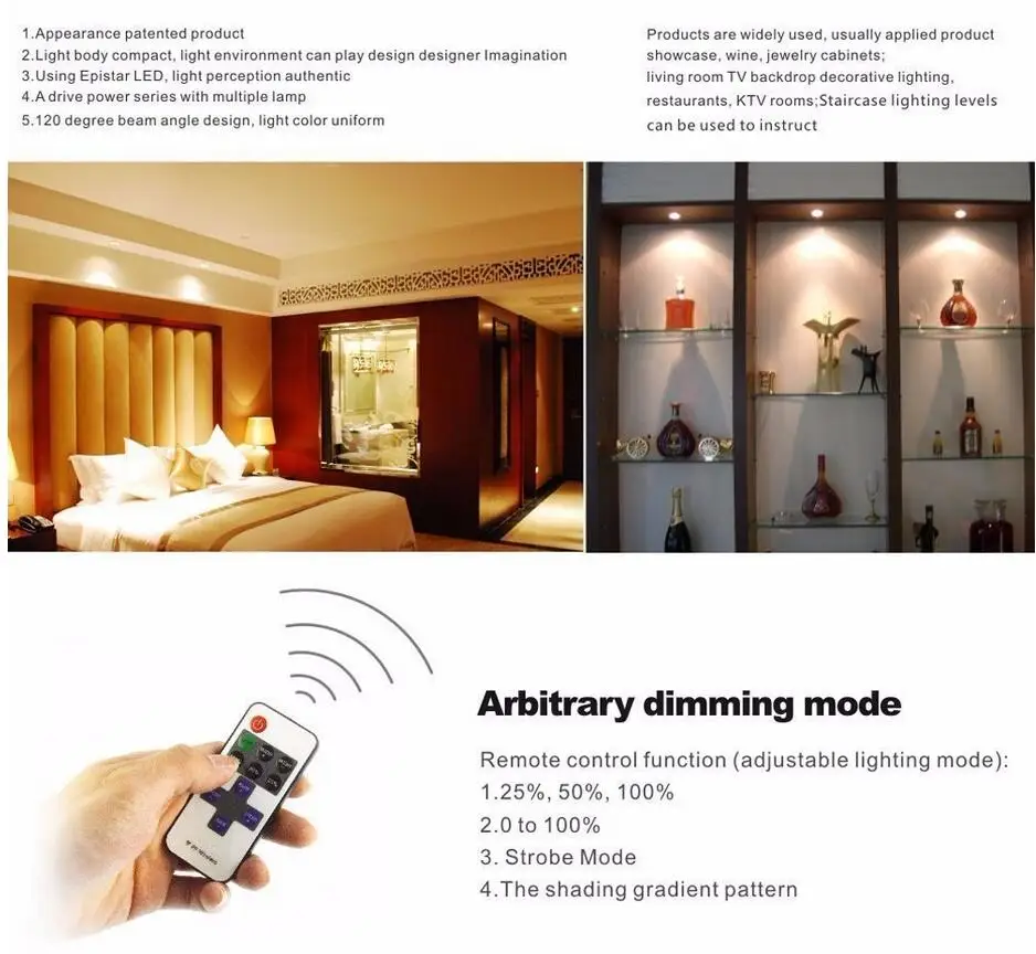 Встраиваемый светодиодный мини-светильник для шкафа 12 В точечные светильники