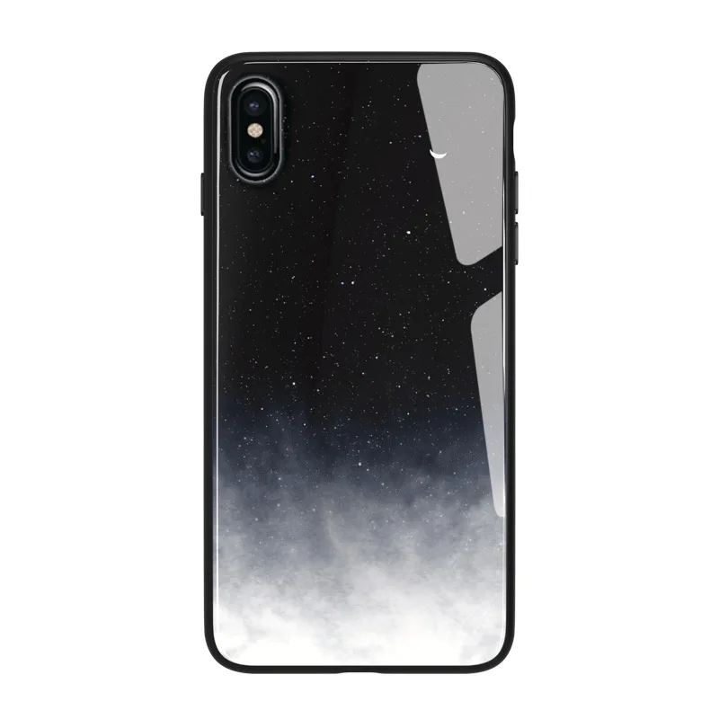 PC + чехол из закаленного стекла для iPhone XS MAX XR с рисунком космической звезды 7 6 S 6s 8